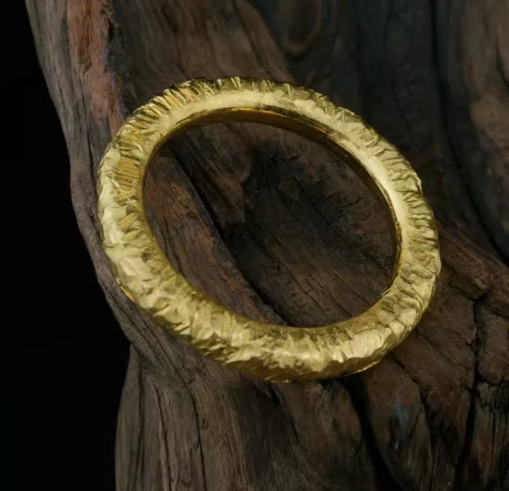 4mm Hammered Donut Ring - Image 11