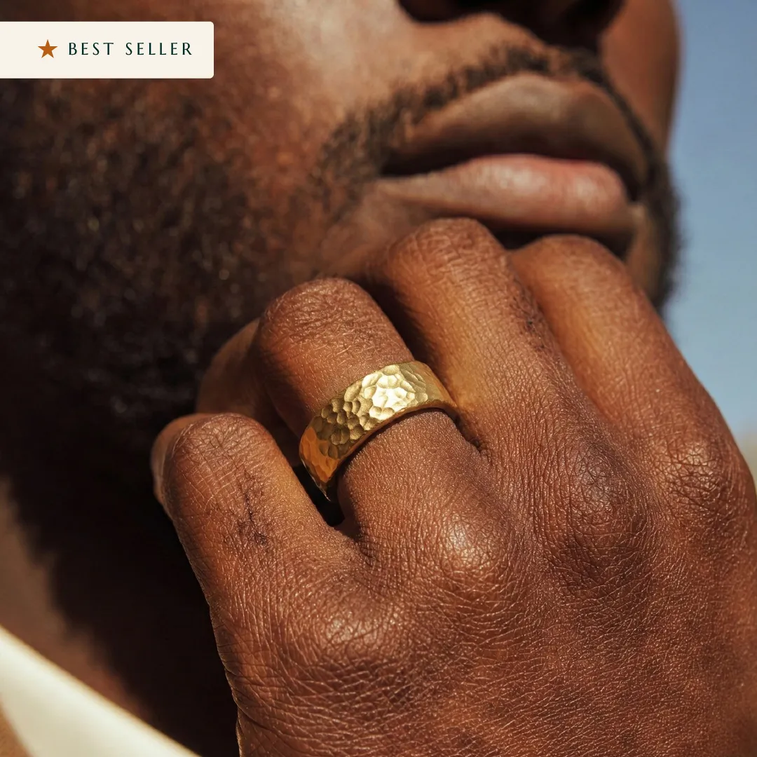 10mm 1oz Hammered Flat Band - Image 14