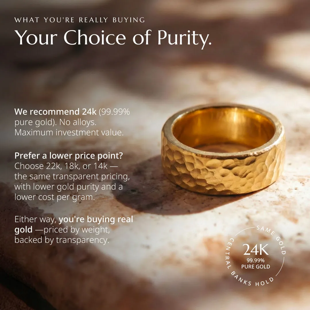 10mm 1oz Hammered Flat Band - Image 4