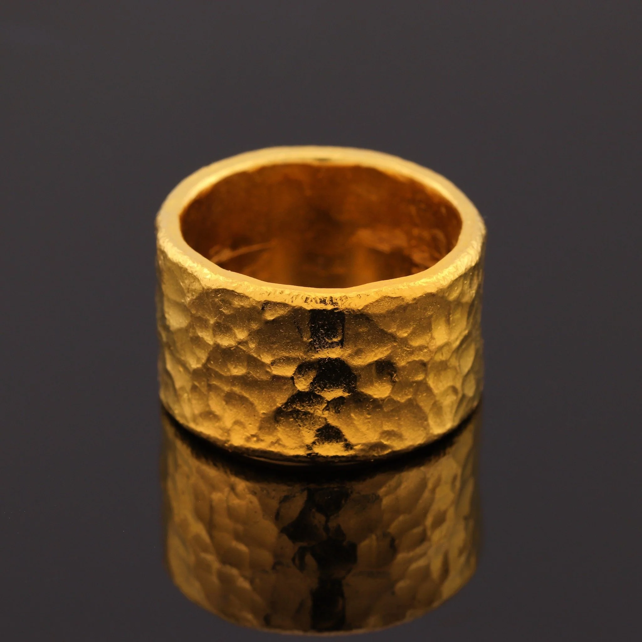 13mm 1oz Hammered Flat Band - Image 9