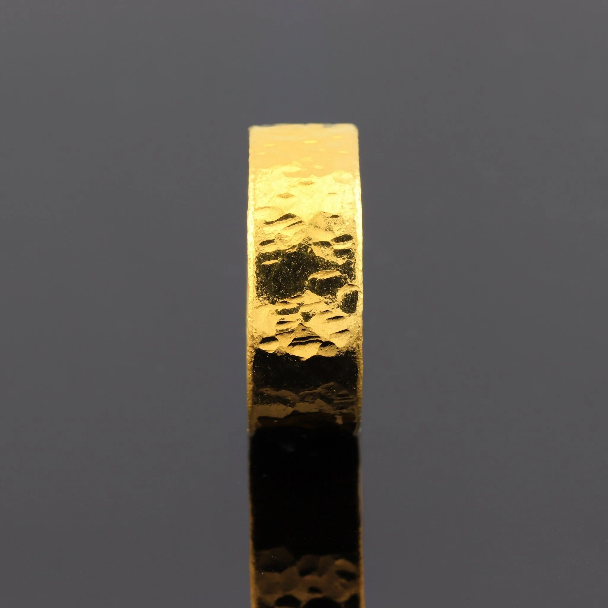 8mm Hammered Flat Band - Image 3