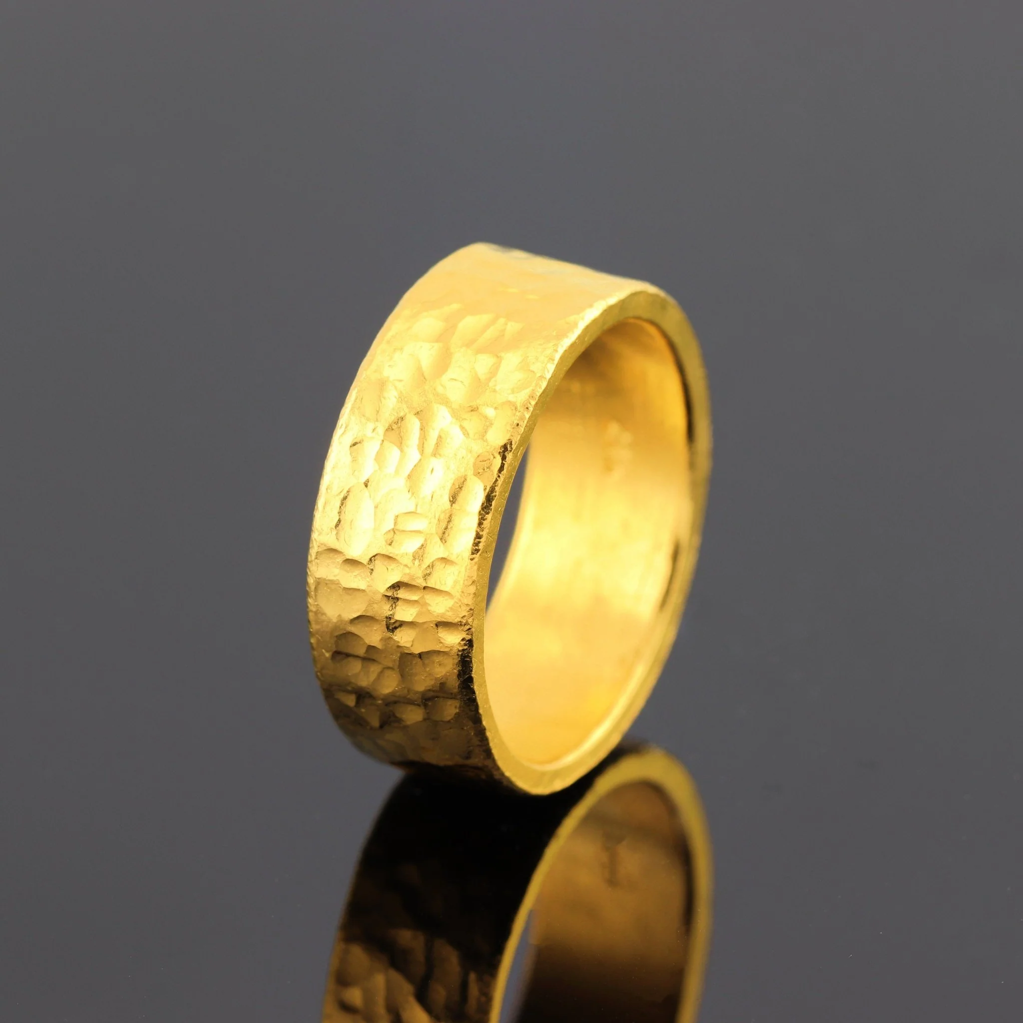 8mm Hammered Flat Band - Image 8