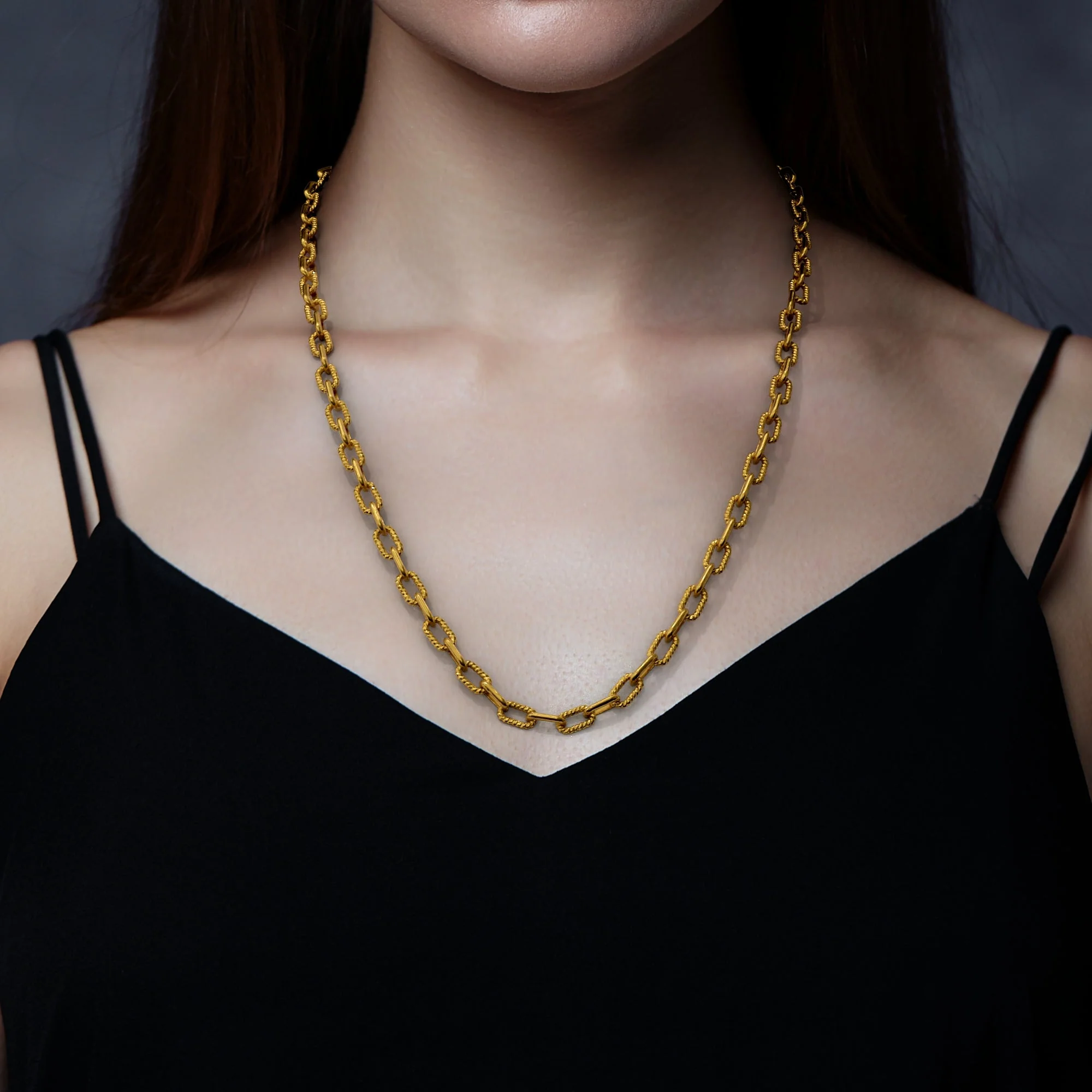 6mm Textured Chain Necklace - Image 4