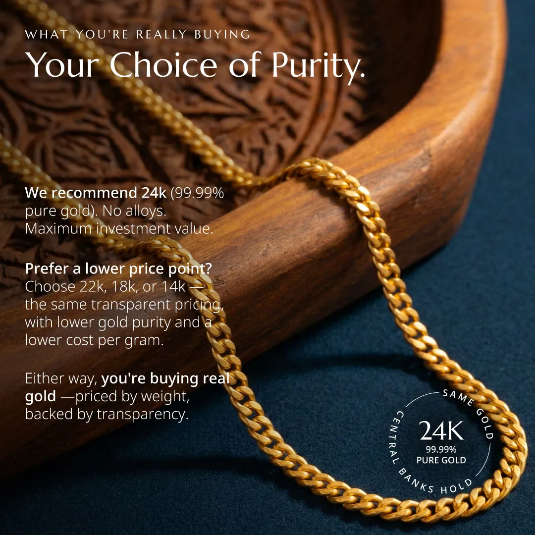 3mm Curb Chain Necklace - Image 4